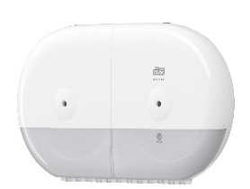 Tork SmartOne® Twin Mini Toilet Roll Dispenser, T9, White